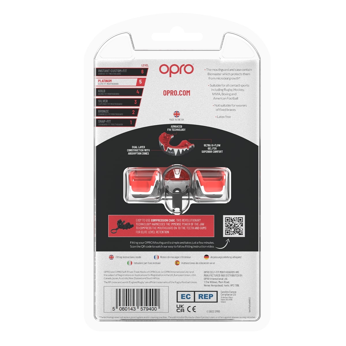 Opro Platinum Fangz Mouthguard