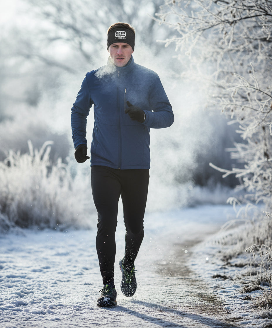Black headband with 'SE Fitness' logo on a white background