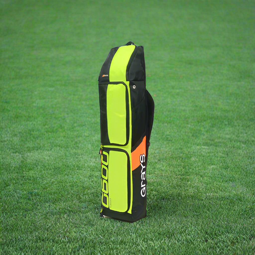 Black and green sports bag with 'Grays' branding on a white background