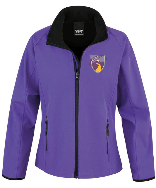 Monkspath School Womens Softshell Jacket Purple/Black