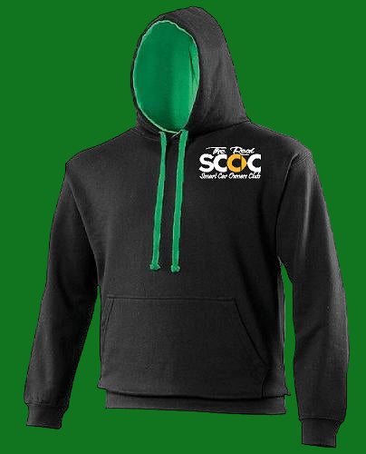 The Real Smart Car Owners Club Contrast Hoodie - Jet Black/Kelly Green