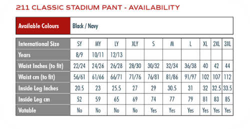 Black Track bottoms (like Stadium Pants)