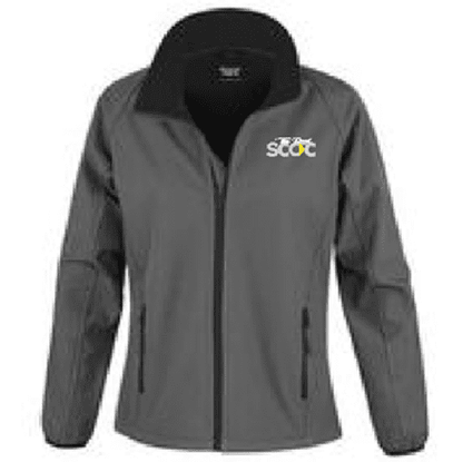 The Real Smart Car Owners Club Womens Softshell Jacket Charcol/Black