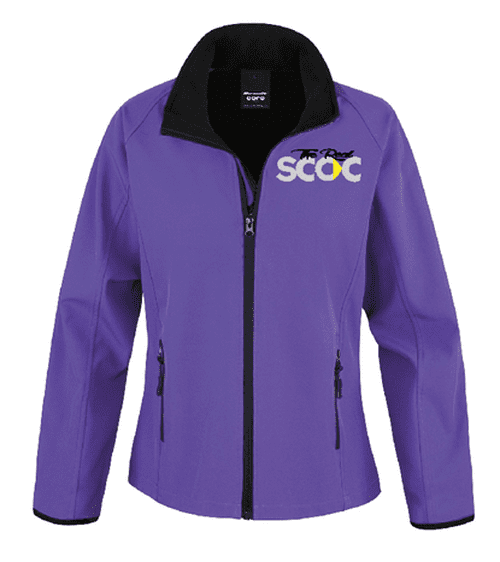 The Real Smart Car Owners Club Womens Softshell Jacket Purple/Black