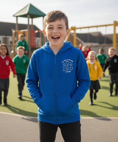 Green hoodie with text on a white background