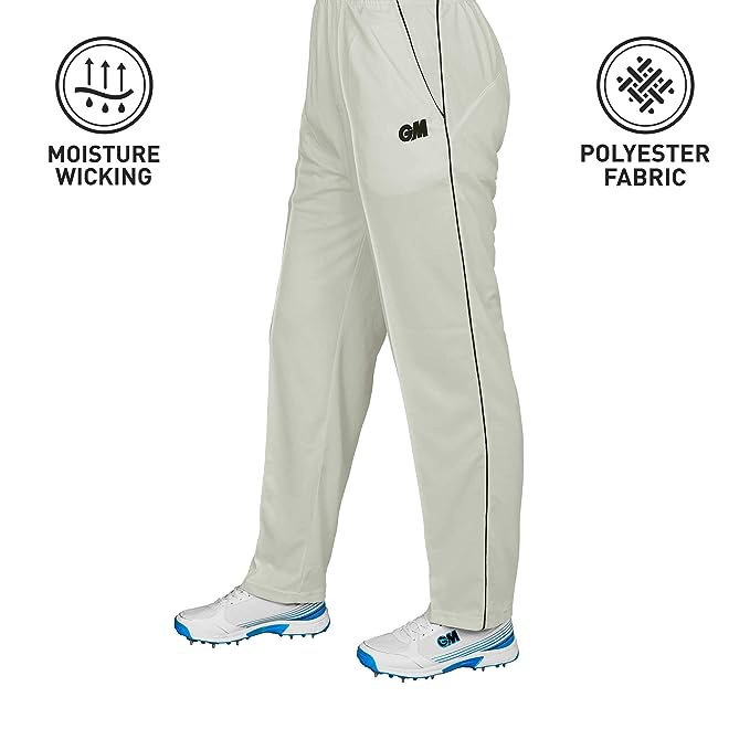 GM Teknik Club Cricket Trousers with Navy Trim