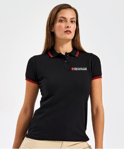 Black Country Circuit Contrast Polo - Ladies Fit
