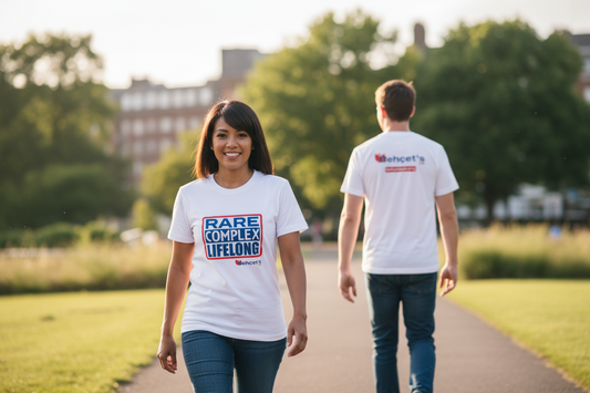 Behcets Unisex White Cotton T-shirt