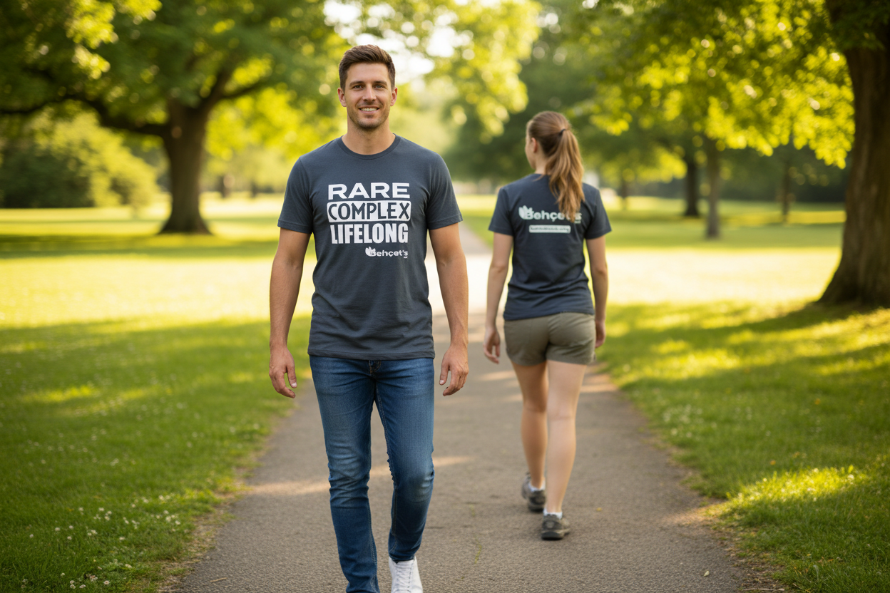 Behcets Unisex Navy Cotton T-shirt