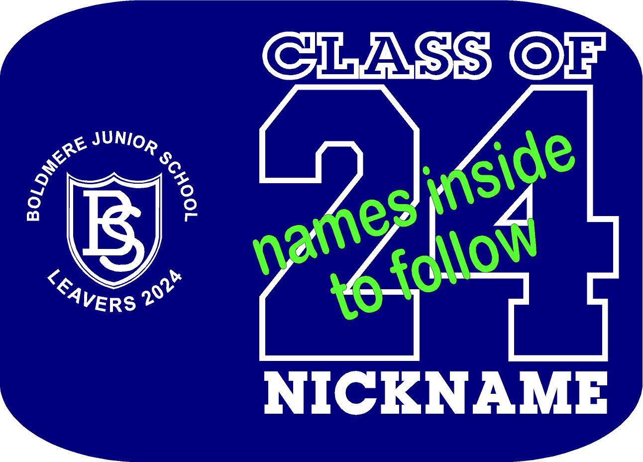 Boldmere Junior School Leavers Two Tone Hoodies  WITH NAME