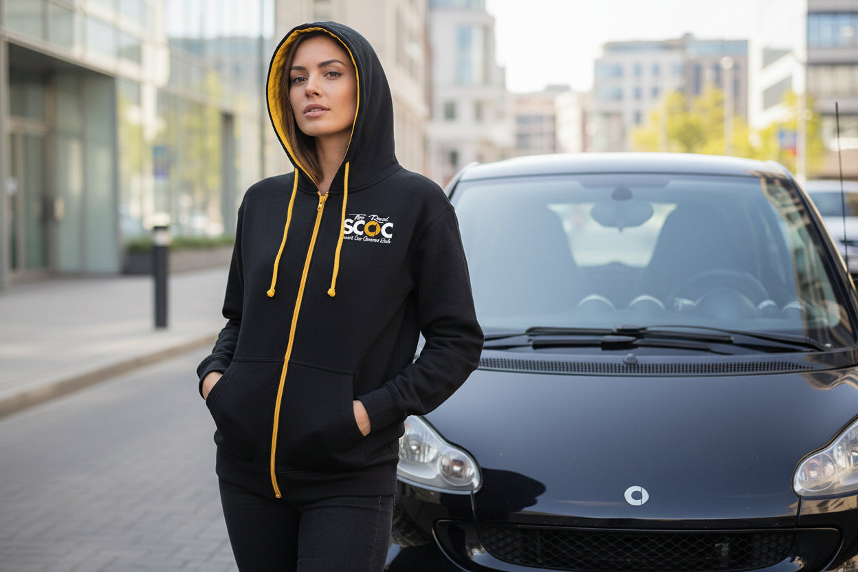 The Real Smart Car Owners Club - Zipped Contrast Hoodie