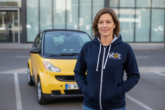 The Real Smart Car Owners Club - Navy/Grey - Zipped Contrast Hoodie
