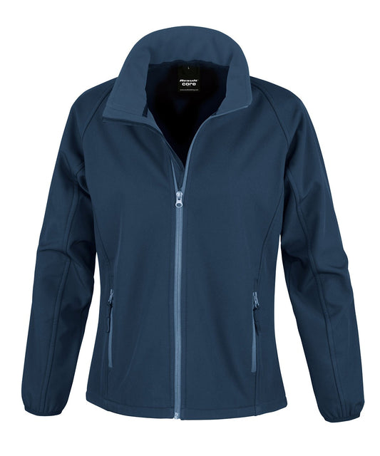 Navy/Navy Zipped Softshell Jackets Ladies Fit