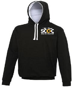 The Real Smart Car Owners Club Contrast Hoodie - Jet Black/Arctic White