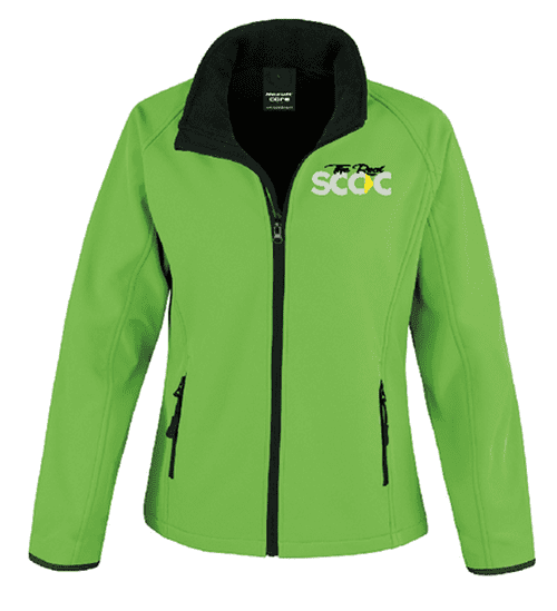 The Real Smart Car Owners Club Womens Softshell Jacket Green/Black