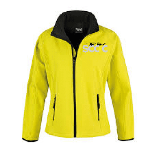 The Real Smart Car Owners Club Womens Softshell Jacket Yellow/Black